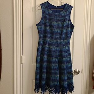 Multicolored blue dress